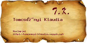 Tomcsányi Klaudia névjegykártya